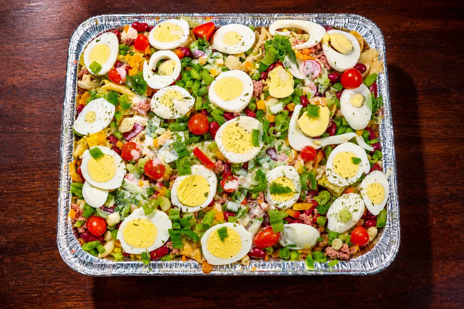 Beyond Salad salads and homemade Moi Moi arranged for an order